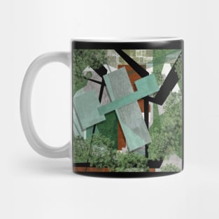 green architectural doodle house Mug